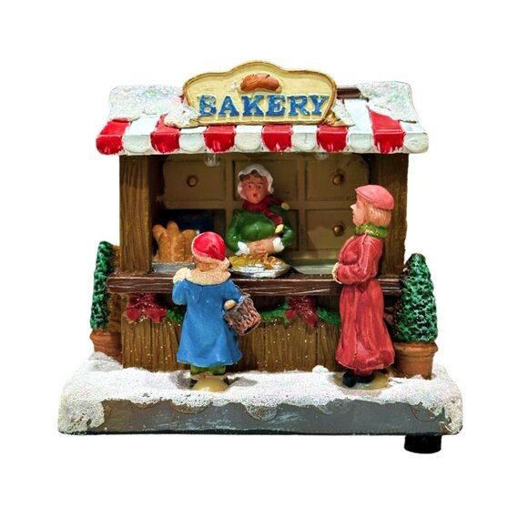 Clock Repair and Bakery Christmas Village Moments in Time 4" LED Lights *WORKS - Picture 3 of 13